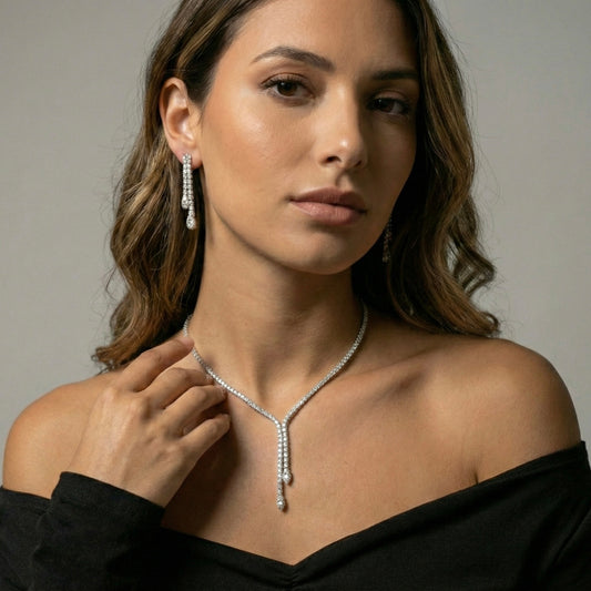 Set Crystal Line Argento 925